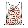 thumbnail image 1 of Drawstring Backpack - Cute Chocolate Print Splash Proof Small Drawstring Gym Bag for Women Men, Cinch Sports String Bag Backpack for Travel Swimming Beach, 1 of 8