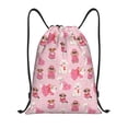 thumbnail image 1 of Drawstring Backpack - Cute Dog pink Puppy Splash Proof Small Drawstring Gym Bag for Women Men, Cinch Sports String Bag Backpack for Travel Swimming Beach, 1 of 8