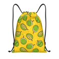 thumbnail image 1 of Drawstring Backpack - Cute Durian Starry Sky Yellow Splash Proof Small Drawstring Gym Bag for Women Men, Cinch Sports String Bag Backpack for Travel Swimming Beach, 1 of 8