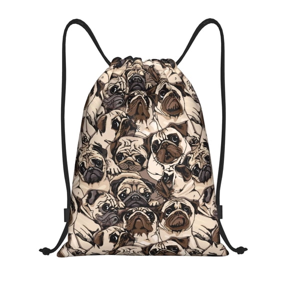 Drawstring Backpack - Cute French Bulldog E Splash Proof Small Drawstring Gym Bag for Women Men, Cinch Sports String Bag Backpack for Travel Swimming Beach