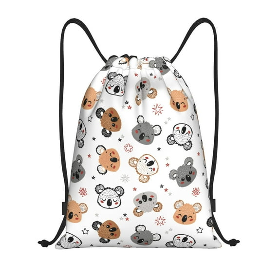 Drawstring Backpack - Cute Koala Stars Doodle Splash Proof Small Drawstring Gym Bag for Women Men, Cinch Sports String Bag Backpack for Travel Swimming Beach