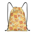 thumbnail image 1 of Drawstring Backpack - Cute Pizza In Various Splash Proof Small Drawstring Gym Bag for Women Men, Cinch Sports String Bag Backpack for Travel Swimming Beach, 1 of 8
