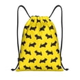 thumbnail image 1 of Drawstring Backpack - Cute black Dog yellow Splash Proof Small Drawstring Gym Bag for Women Men, Cinch Sports String Bag Backpack for Travel Swimming Beach, 1 of 8