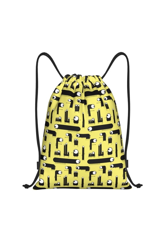Drawstring Backpack - Cute one-eyed monster Splash Proof Small Drawstring Gym Bag for Women Men, Cinch Sports String Bag Backpack for Travel Swimming Beach