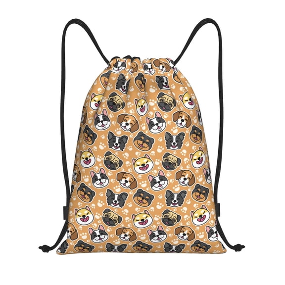 Drawstring Backpack - Cute puppy E Splash Proof Small Drawstring Gym Bag for Women Men, Cinch Sports String Bag Backpack for Travel Swimming Beach
