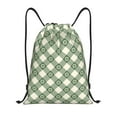 Drawstring Backpack Daisy plaid green Splash Proof Small Drawstring