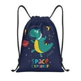 thumbnail image 1 of Drawstring Backpack - Dinosau Space Explorer Splash Proof Small Drawstring Gym Bag for Women Men, Cinch Sports String Bag Backpack for Travel Swimming Beach, 1 of 8