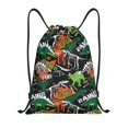 thumbnail image 1 of Drawstring Backpack - Dinosaur Skeleton Splash Proof Small Drawstring Gym Bag for Women Men, Cinch Sports String Bag Backpack for Travel Swimming Beach, 1 of 8
