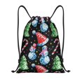 thumbnail image 1 of Drawstring Backpack - Disco Mirror Ball Snowman Splash Proof Small Drawstring Gym Bag for Women Men, Cinch Sports String Bag Backpack for Travel Swimming Beach, 1 of 8