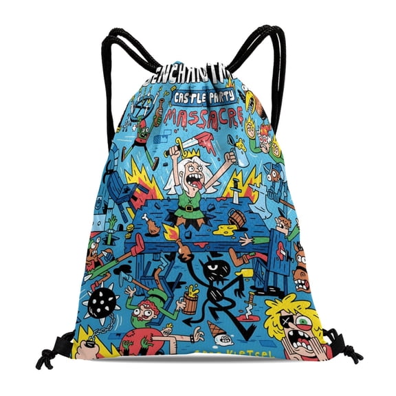 Drawstring Backpack for Disenchantment Sackpack Adults Women Men Party Favor Bags Sports for Gym Travel Swimming Hiking Camping Tote Bag 11.8 15.7 in