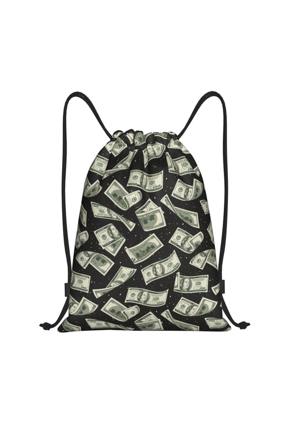Drawstring Backpack - Dollar Splash Proof Small Drawstring Gym Bag for Women Men, Cinch Sports String Bag Backpack for Travel Swimming Beach