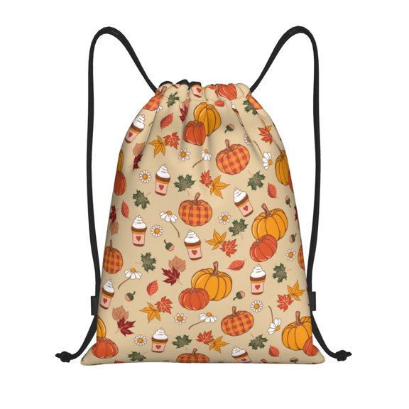 Drawstring Backpack - Fall Autumn Splash Proof Small Drawstring Gym Bag for Women Men, Cinch Sports String Bag Backpack for Travel Swimming Beach