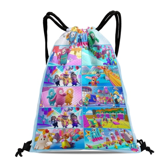 Drawstring Backpack for Fall Guys Drawstring Pocket Adults Women Men Party Favor Bags Sports for Gym Travel Swimming Hiking Camping Tote Bag 11.8 15.7 in