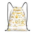 thumbnail image 1 of Drawstring Backpack - Farm Bee Cute Honey Splash Proof Small Drawstring Gym Bag for Women Men, Cinch Sports String Bag Backpack for Travel Swimming Beach, 1 of 8