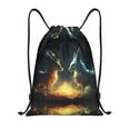 thumbnail image 1 of Drawstring Backpack - Firefly Forest Fox Splash Proof Small Drawstring Gym Bag for Women Men, Cinch Sports String Bag Backpack for Travel Swimming Beach, 1 of 8