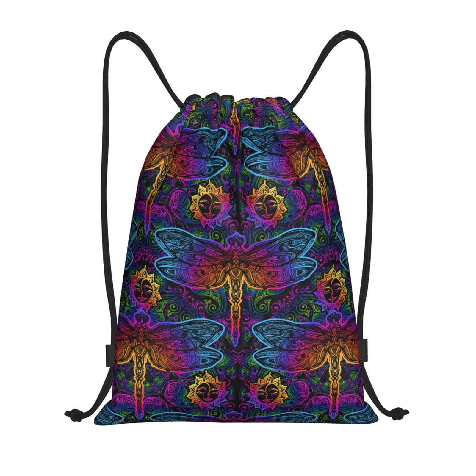 Drawstring Backpack - Flamboyant Dragonfly Cheer Gym Bag for Women Men ...
