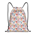 thumbnail image 1 of Drawstring Backpack - Floral Ditsy Splash Proof Small Drawstring Gym Bag for Women Men, Cinch Sports String Bag Backpack for Travel Swimming Beach, 1 of 8
