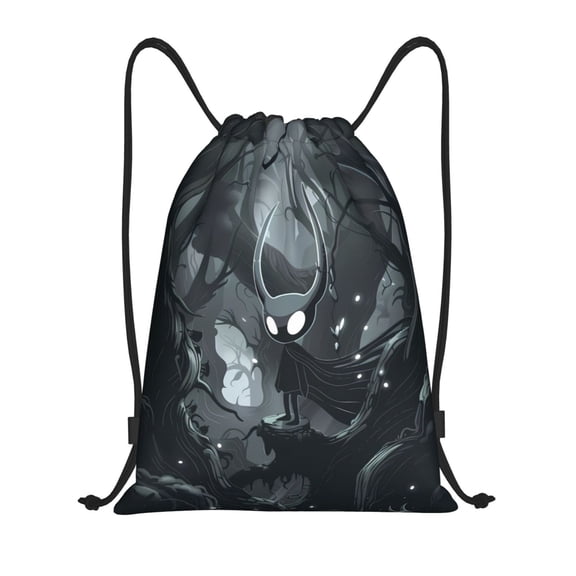 Drawstring Backpack - Forest Black Ghost Warrior Splash Proof Small Drawstring Gym Bag for Women Men, Cinch Sports String Bag Backpack for Travel Swimming Beach