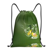 Drawstring Backpack - Friut Avocado Splash Proof Small Drawstring Gym Bag for Women Men, Cinch Sports String Bag Backpack for Travel Swimming Beach