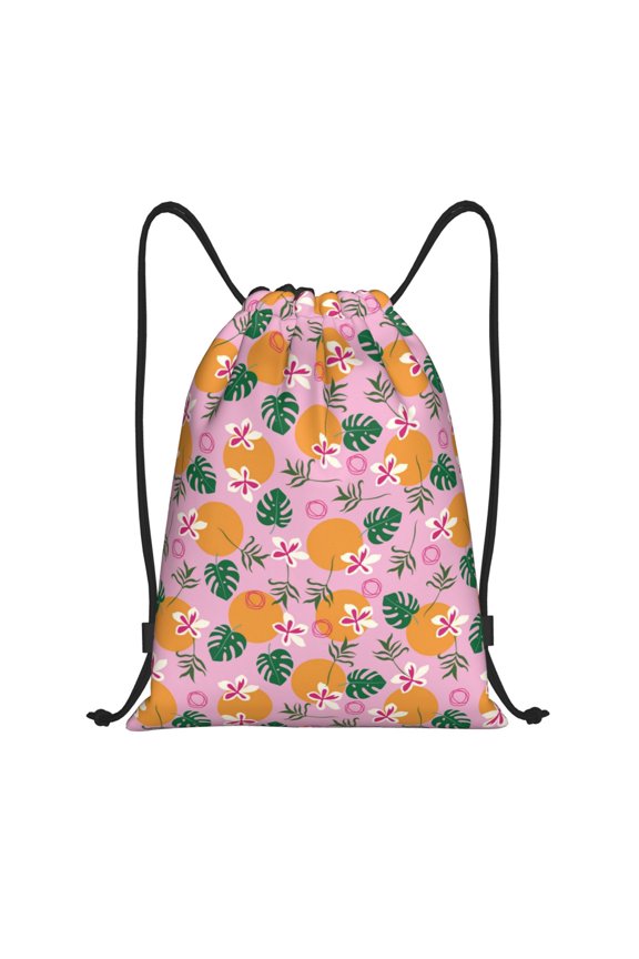 Drawstring Backpack - Fruit print Splash Proof Small Drawstring Gym Bag for Women Men, Cinch Sports String Bag Backpack for Travel Swimming Beach