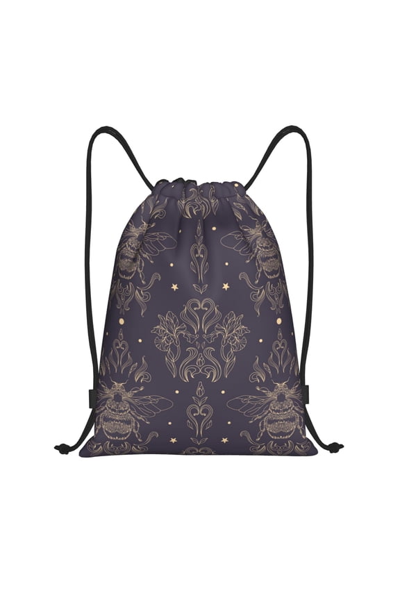 Drawstring Backpack - Golden Bumblebee Splash Proof Small Drawstring Gym Bag for Women Men, Cinch Sports String Bag Backpack for Travel Swimming Beach