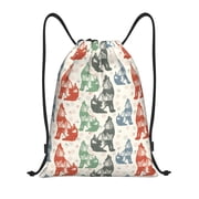 Drawstring Backpack - Gothic Cool Husky Multi Color Splash Proof Small Drawstring Gym Bag for Women Men, Cinch Sports String Bag Backpack for Travel Swimming Beach