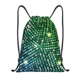 thumbnail image 1 of Drawstring Backpack - Green Disco Lights Splash Proof Small Drawstring Gym Bag for Women Men, Cinch Sports String Bag Backpack for Travel Swimming Beach, 1 of 8