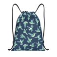 thumbnail image 1 of Drawstring Backpack - Green Hummingbird Splash Proof Small Drawstring Gym Bag for Women Men, Cinch Sports String Bag Backpack for Travel Swimming Beach, 1 of 8