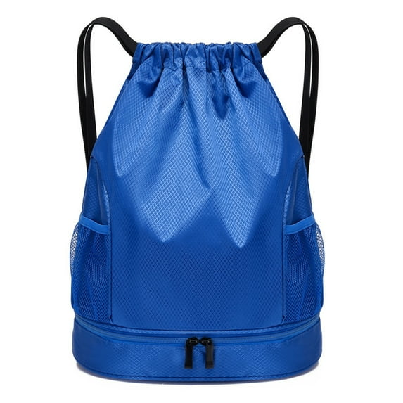 Drawstring Backpack Gym Bag Sackpack String Sack Pack Bags - Royal blue