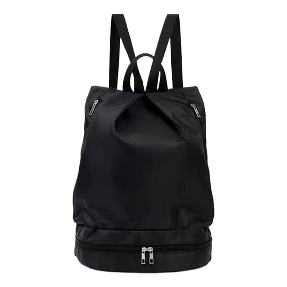Drawstring Backpack Gym Bag, Wet Dry Separation with Shoe Compartment Waterproof Pocket, Lightweight Sack for Travel