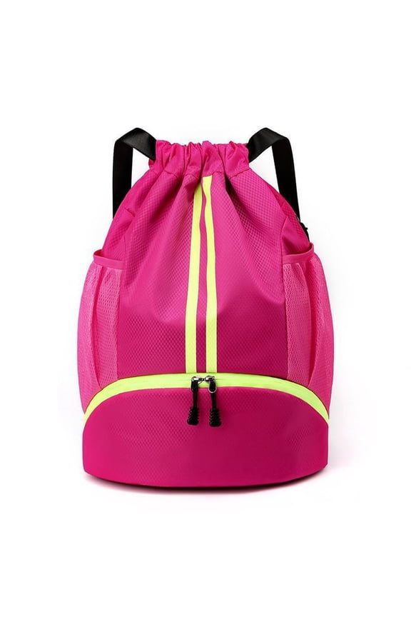 Drawstring Backpack Gym Bag with Shoes Compartment, Water-Resistant String Backpack Beach Cinch for Women Men