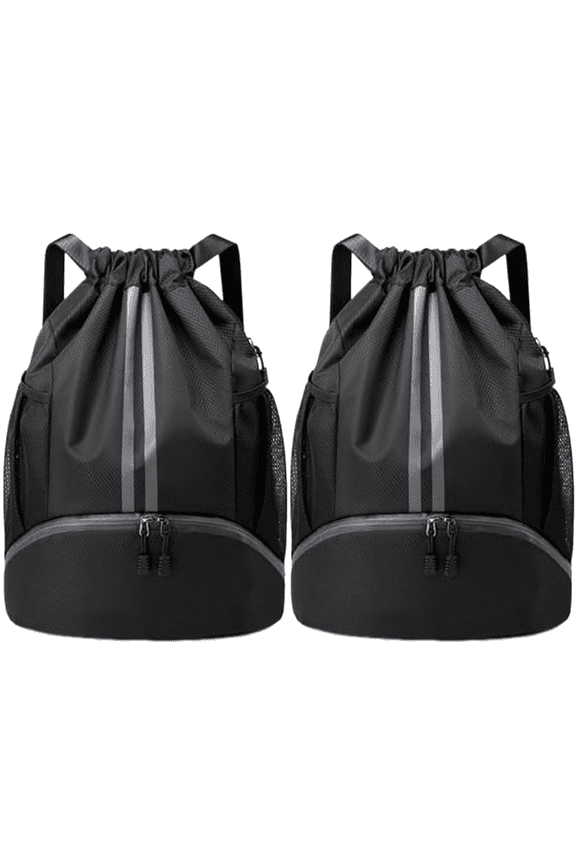 Drawstring Backpack Gym Bag with Shoes Compartment for Soccer, Basketball, Swim, Water-Resistant String Backpack Beach Cinch for Women Men