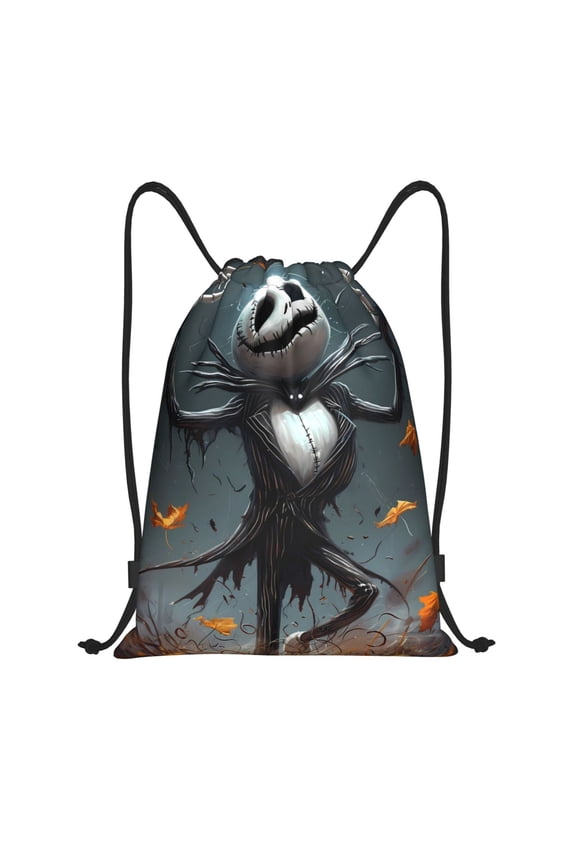Drawstring Backpack - Halloween Dancing Skeleton Man Splash Proof Small Drawstring Gym Bag for Women Men, Cinch Sports String Bag Backpack for Travel Swimming Beach