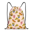 thumbnail image 1 of Drawstring Backpack - Hamburger Pizza Coke Splash Proof Small Drawstring Gym Bag for Women Men, Cinch Sports String Bag Backpack for Travel Swimming Beach, 1 of 8