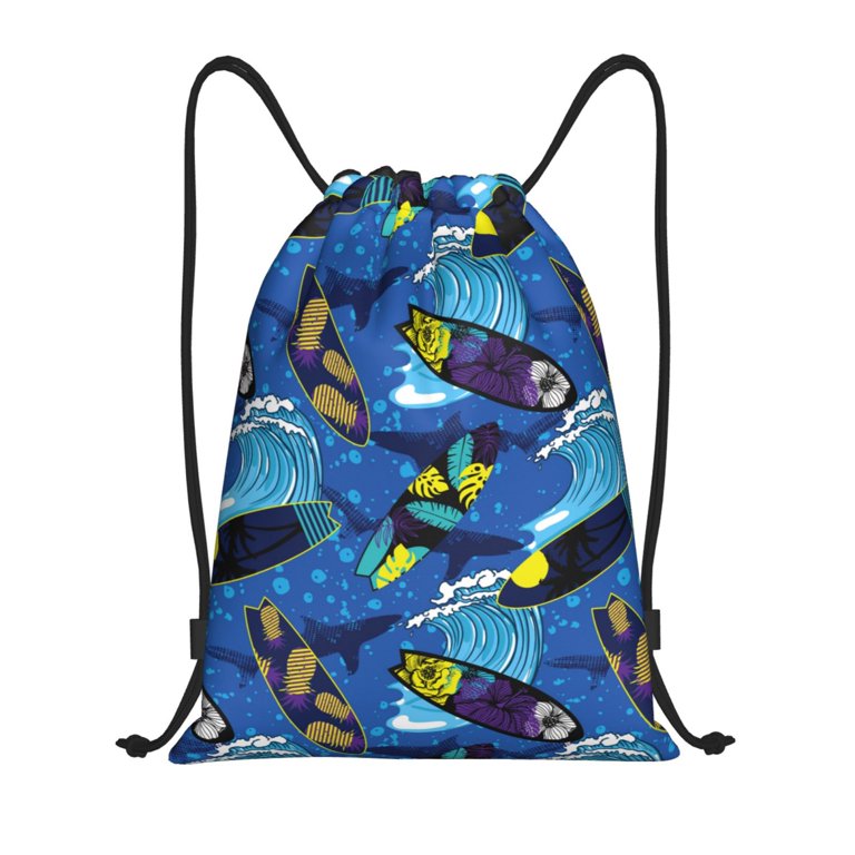 Drawstring Backpack - Hawaiian Flower Pineapple paddleboard  display picture 2
