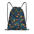 thumbnail image 1 of Drawstring Backpack - Hawaiian Style Leaves Flower Splash Proof Small Drawstring Gym Bag for Women Men, Cinch Sports String Bag Backpack for Travel Swimming Beach, 1 of 8
