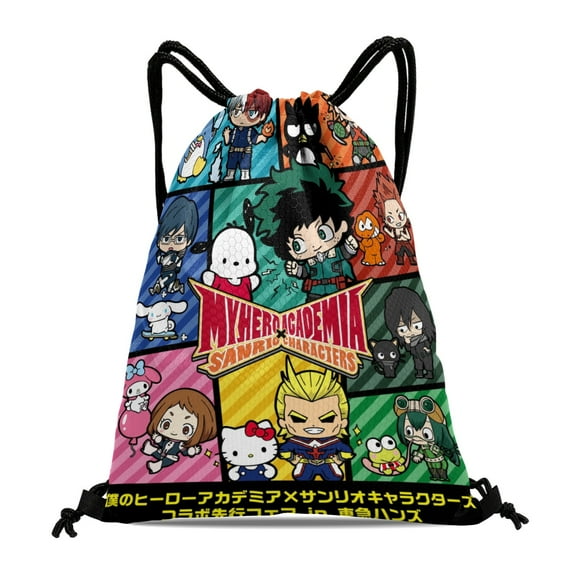 Drawstring Backpack for My Hero Academia Drawstring Pocket Adults Women Men Party Favor Bags Sports for Gym Travel Swimming Hiking Camping Tote Bag 11.8 15.7 in