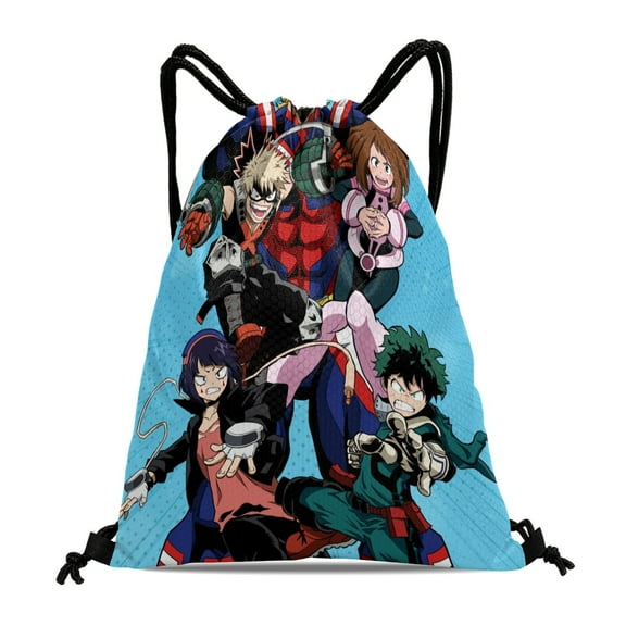 Drawstring Backpack for My Hero Academia My Hero Academia Drawstring Pocket Adults Women Men Party Favor Bags Sports for Swimming Gym Travel Hiking Camping Tote Bag 11.8 15.7 in