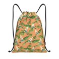 thumbnail image 1 of Drawstring Backpack - Hummingbird Palm Leaf Splash Proof Small Drawstring Gym Bag for Women Men, Cinch Sports String Bag Backpack for Travel Swimming Beach, 1 of 8