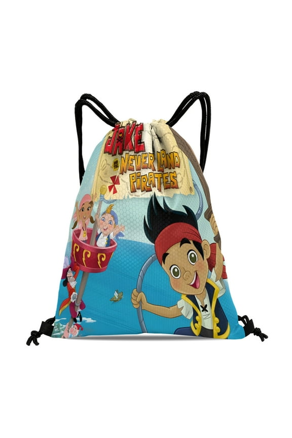 Drawstring Backpack for Jake and the Never Land Drawstring Bags Adults Women Men Party Favor Bags Sports for Gym Travel Swimming Hiking Camping Tote Bag 11.8 15.7 in
