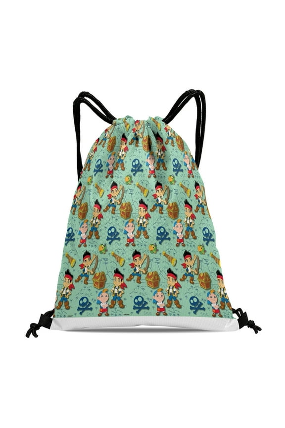 Drawstring Backpack for Jake and the Never Land Sackpack Women Men Adults Party Favor Bags Sports for Gym Travel Swimming Hiking Camping Tote Bag 11.8 15.7 in