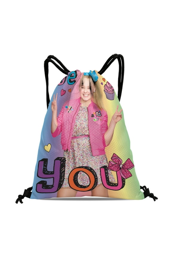 Drawstring Backpack for JoJo Siwa JoJo Siwa Drawstring Pocket Adults Women Men Party Favor Bags Sports for Swimming Gym Travel Hiking Camping Tote Bag 15.7 × 17.7 in