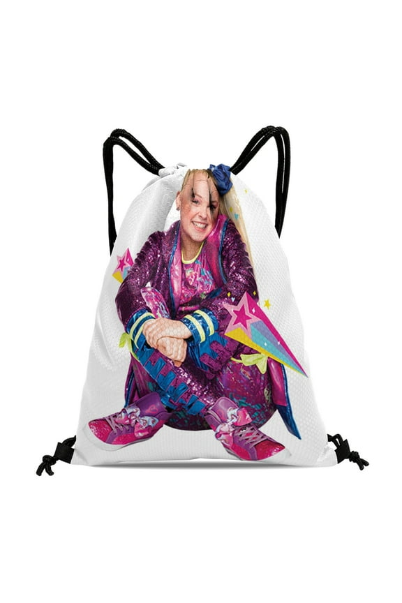 Drawstring Backpack for JoJo Siwa Party Favor Bags Drawstring Bags Adults Women Men Sports for Gym Travel Swimming Hiking Camping Tote Bag 15.7 × 17.7 in