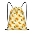 thumbnail image 1 of Drawstring Backpack - Light Yellow Plaid Sunflower Splash Proof Small Drawstring Gym Bag for Women Men, Cinch Sports String Bag Backpack for Travel Swimming Beach, 1 of 8