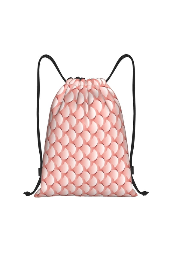 Drawstring Backpack - Light red scale bubble Splash Proof Small Drawstring Gym Bag for Women Men, Cinch Sports String Bag Backpack for Travel Swimming Beach