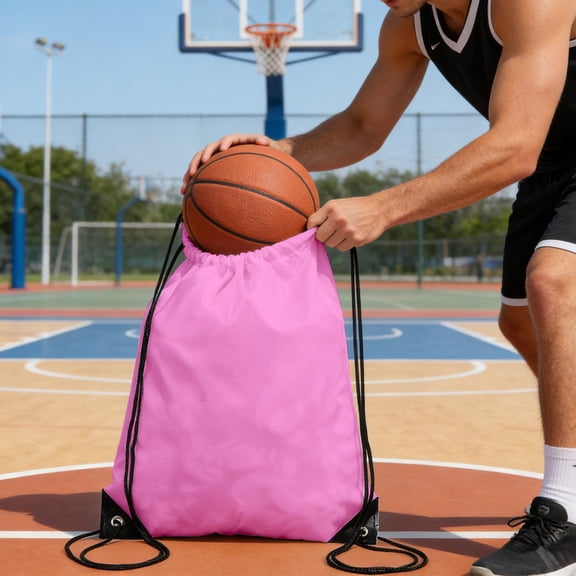 Drawstring Backpack, Lightweight Sports Ball Storage Bag for Soccer, Basketball, Volleyball, Polyester Drawstring Gym Sack for Practice, Field, Court