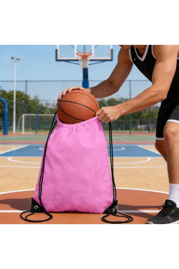 Drawstring Backpack, Lightweight Sports Ball Storage Bag for Soccer, Basketball, Volleyball, Polyester Drawstring Gym Sack for Practice, Field, Court