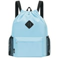 thumbnail image 1 of Drawstring Backpack Lightweight Travel Backpack Best College Backpacks Back-to-school Season Travel Backpack Gym Backpack With Pockets, Blue, 1 of 6