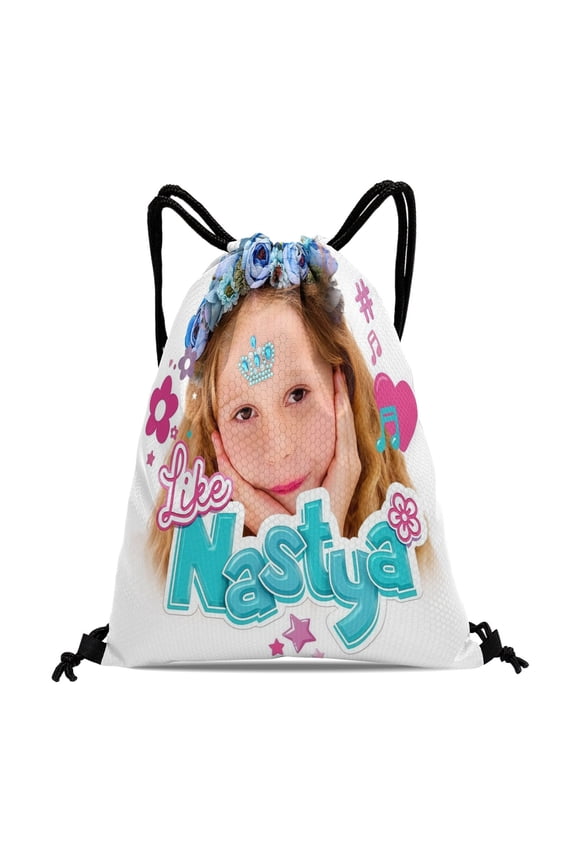 Drawstring Backpack for Like Nastya Drawstring Pocket Adults Women Men Party Favor Bags Sports for Gym Travel Swimming Hiking Camping Tote Bag 11.8 × 15.7 in