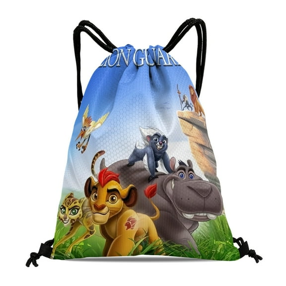 Drawstring Backpack for The Lion Guard Sackpack Adults Women Men Party Favor Bags Sports for Gym Travel Swimming Hiking Camping Tote Bag 11.8 × 15.7 in
